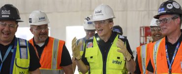 Intel CEO Pat Gelsinger tours the site of the company's new fabs in Chandler.